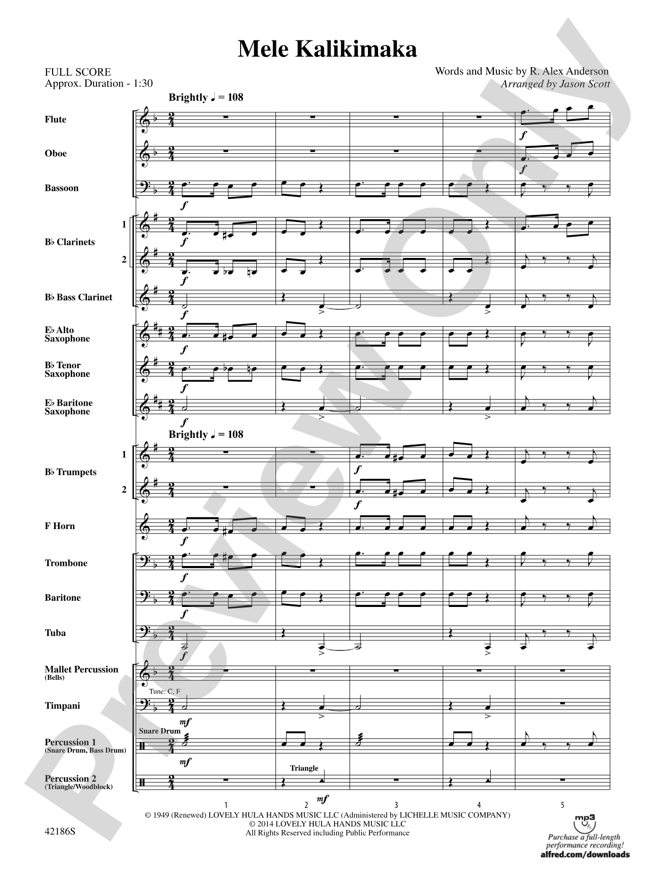 Mele Kalikimaka: Concert Band Conductor Score & Parts