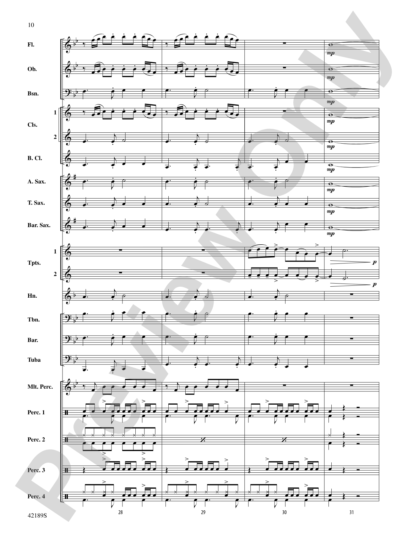 Roar: Concert Band Conductor Score & Parts