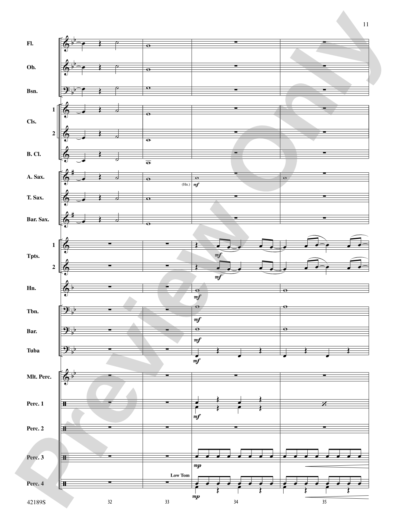 Roar: Concert Band Conductor Score & Parts
