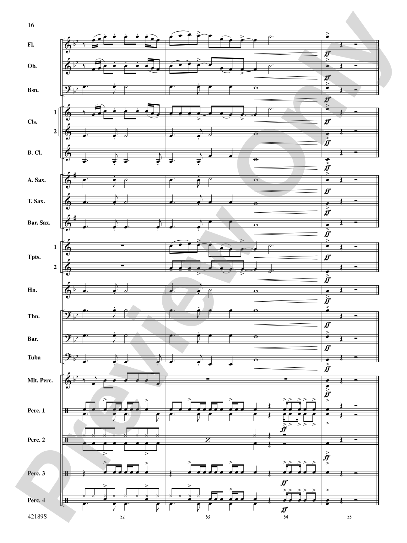 Roar: Concert Band Conductor Score & Parts