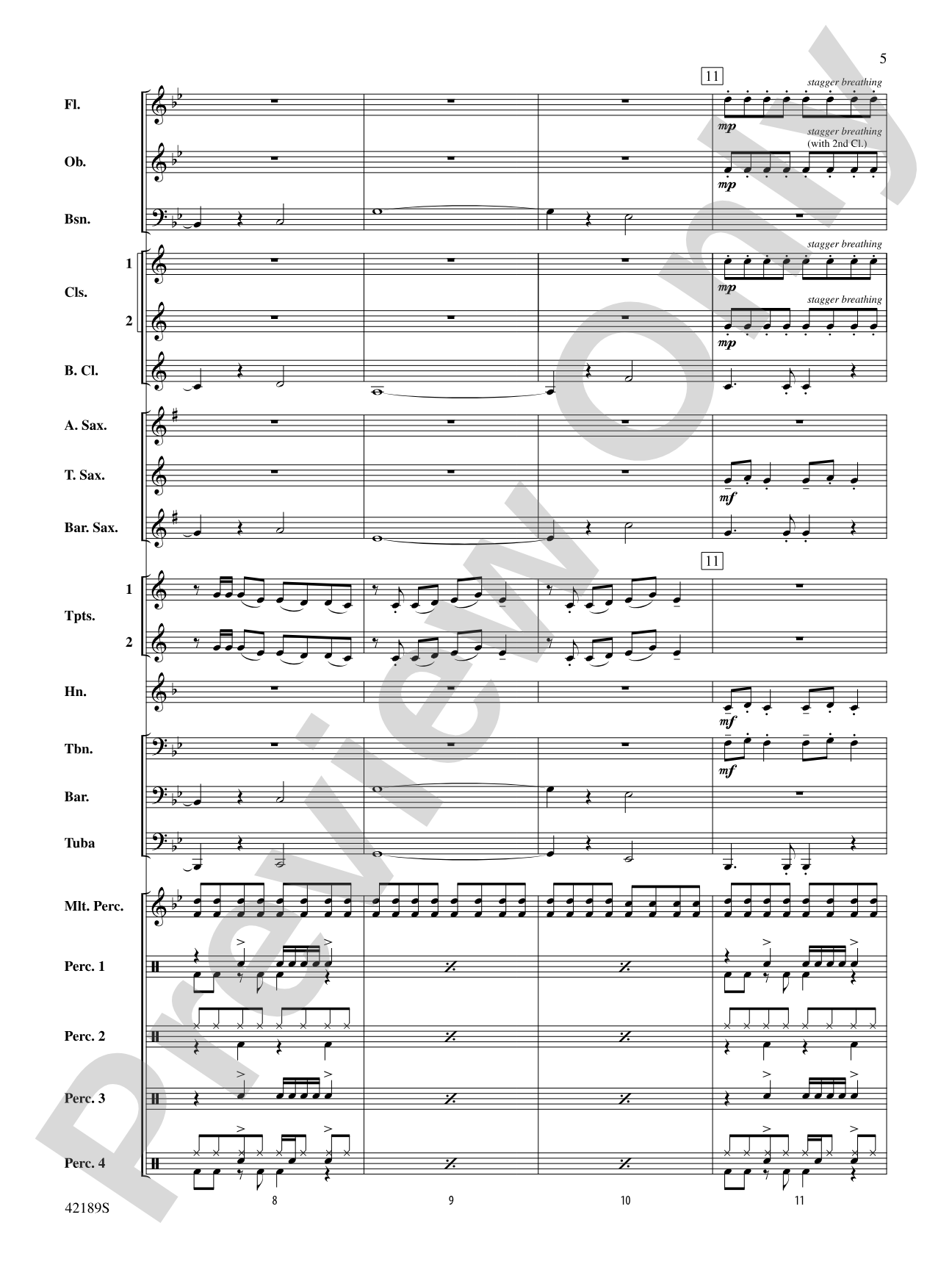 Roar: Concert Band Conductor Score & Parts
