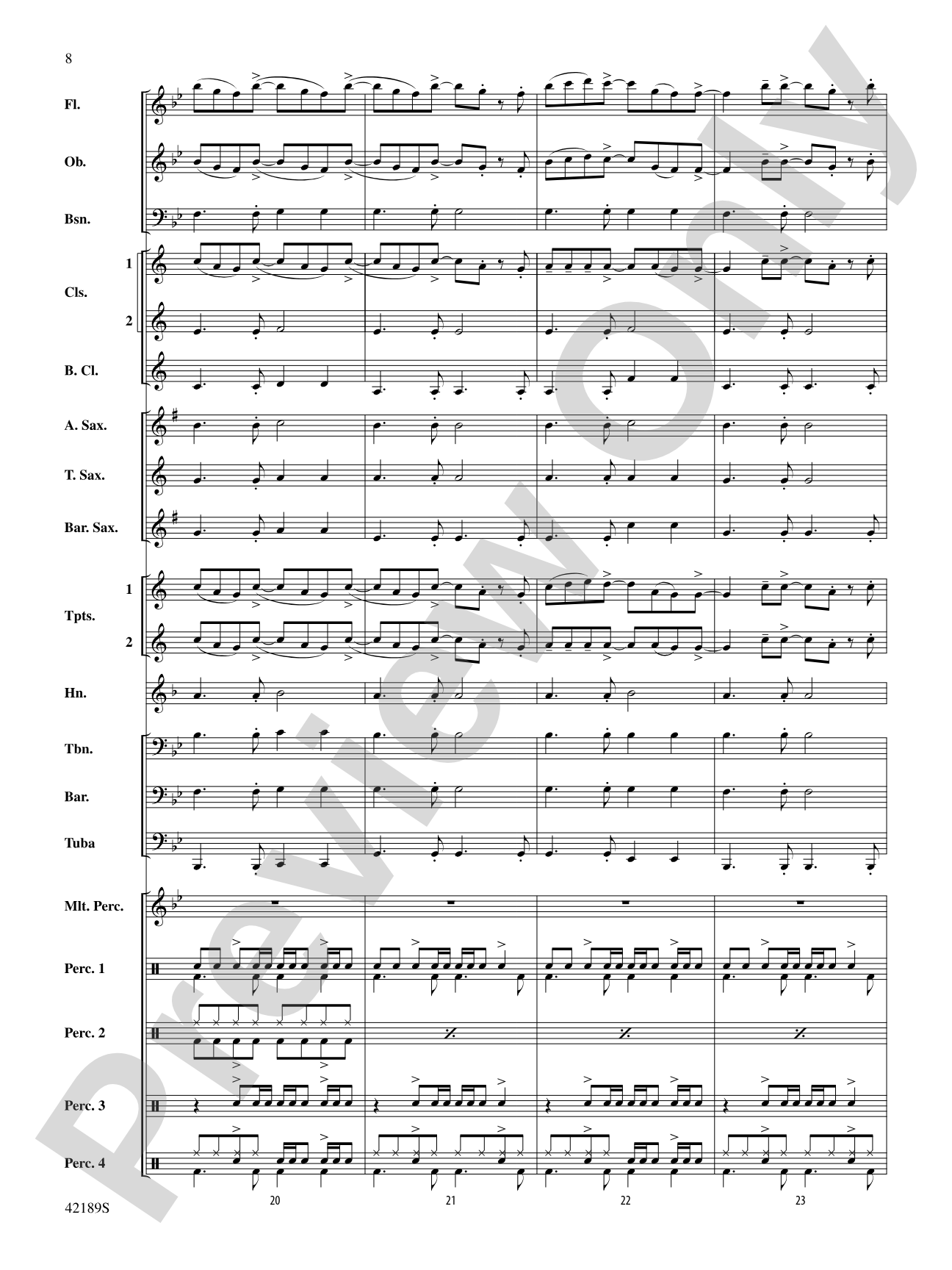Roar: Concert Band Conductor Score & Parts