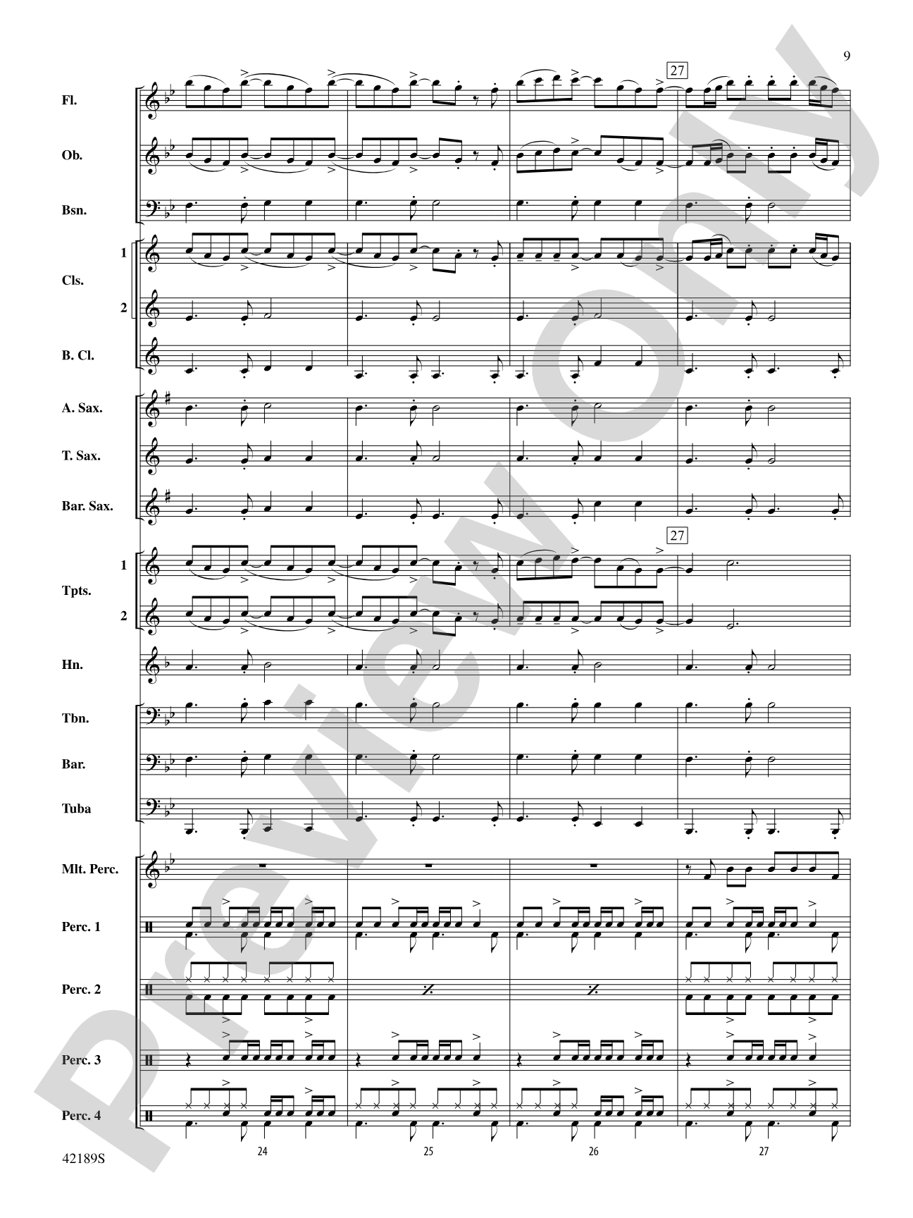 Roar: Concert Band Conductor Score & Parts