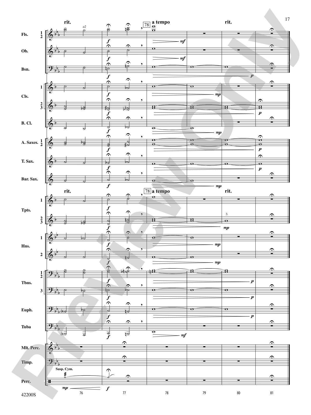 Colonial Song: Concert Band Conductor Score & Parts