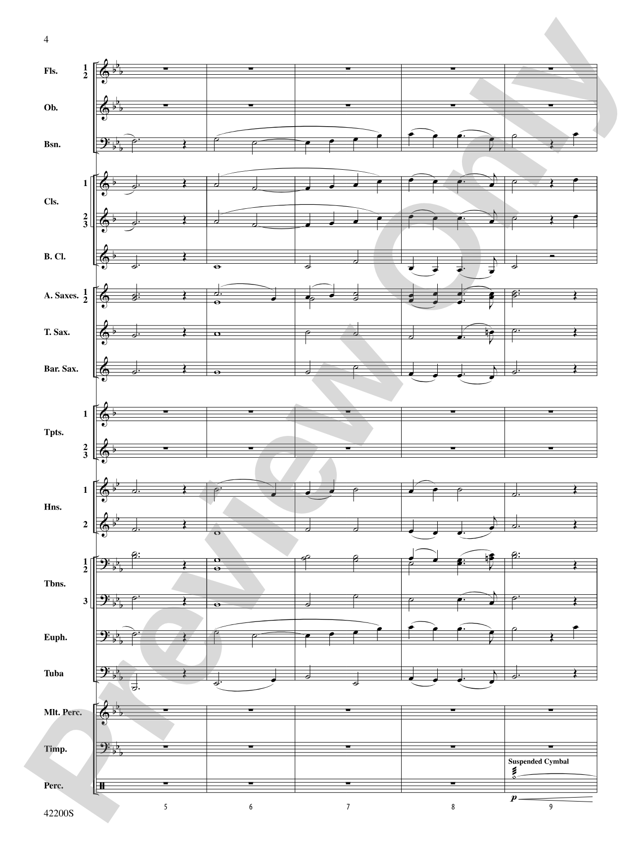 Colonial Song: Concert Band Conductor Score & Parts