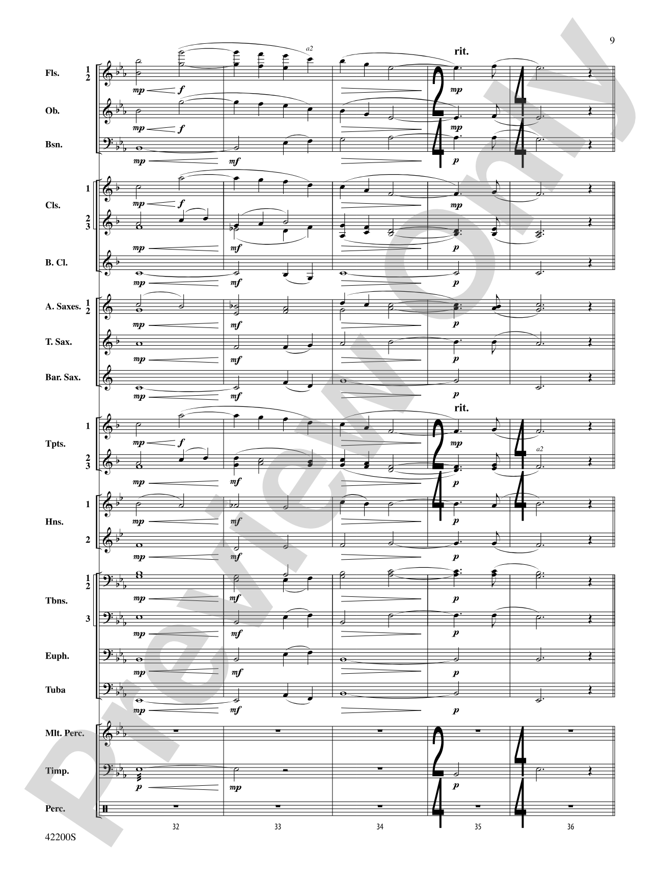 Colonial Song: Concert Band Conductor Score & Parts