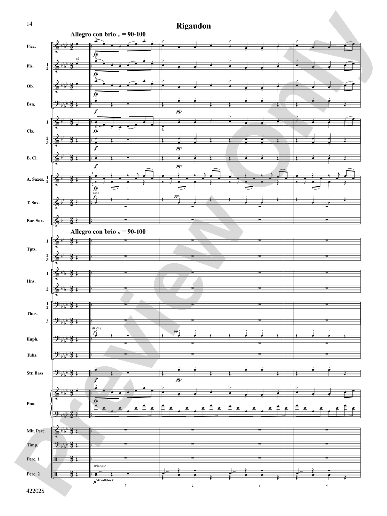 Air & Rigaudon: Concert Band Conductor Score & Parts