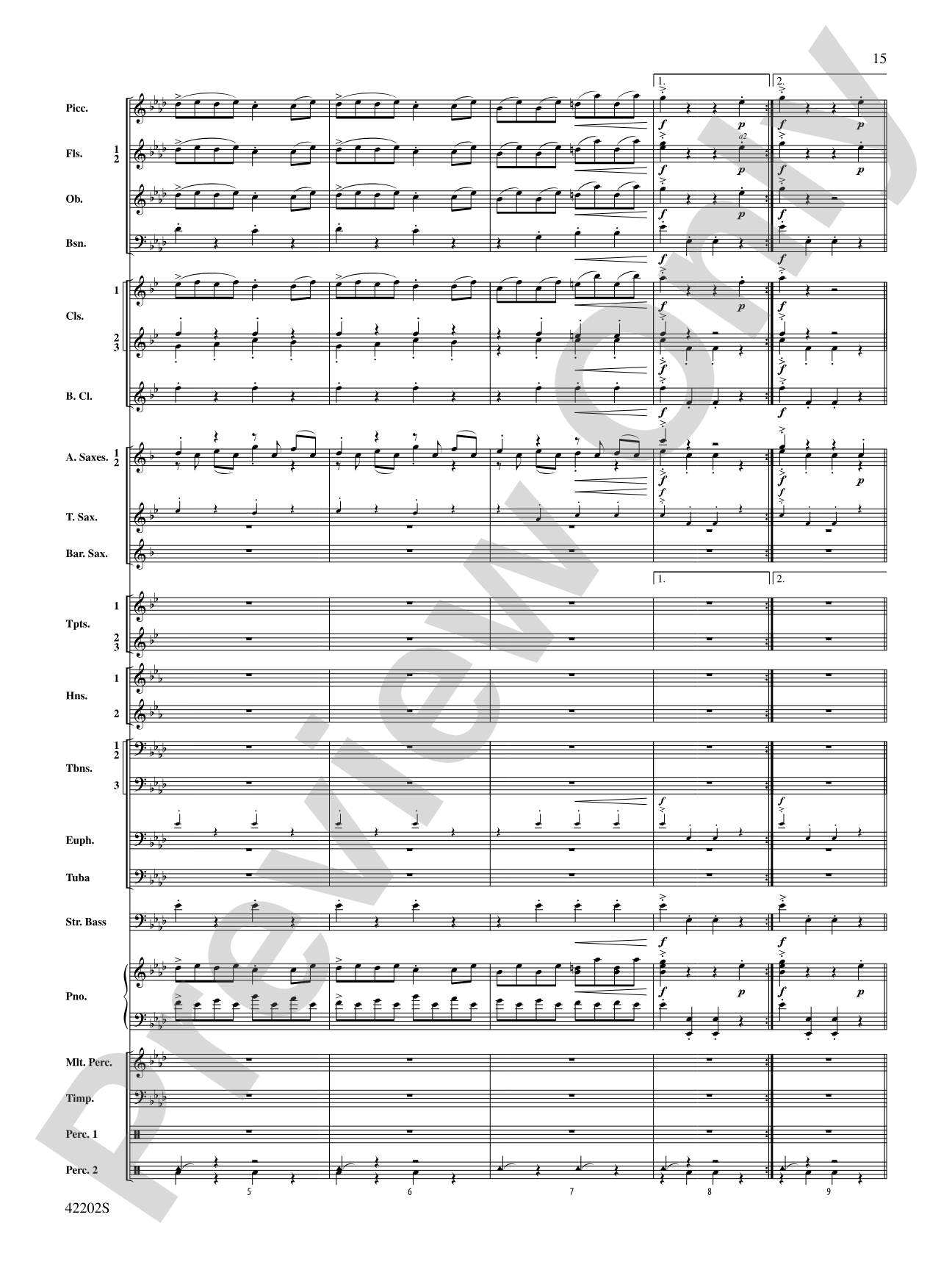 Air & Rigaudon: Concert Band Conductor Score & Parts