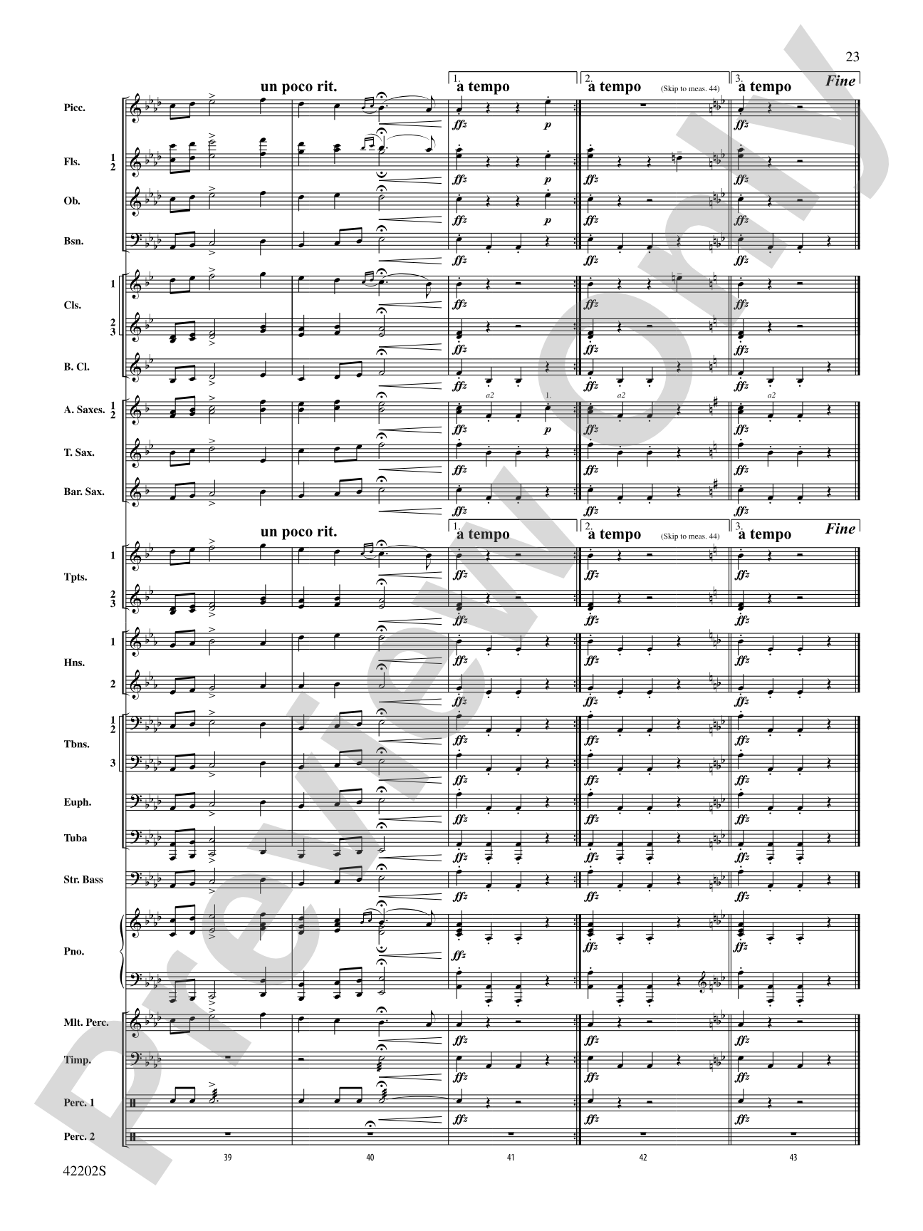 Air & Rigaudon: Concert Band Conductor Score & Parts