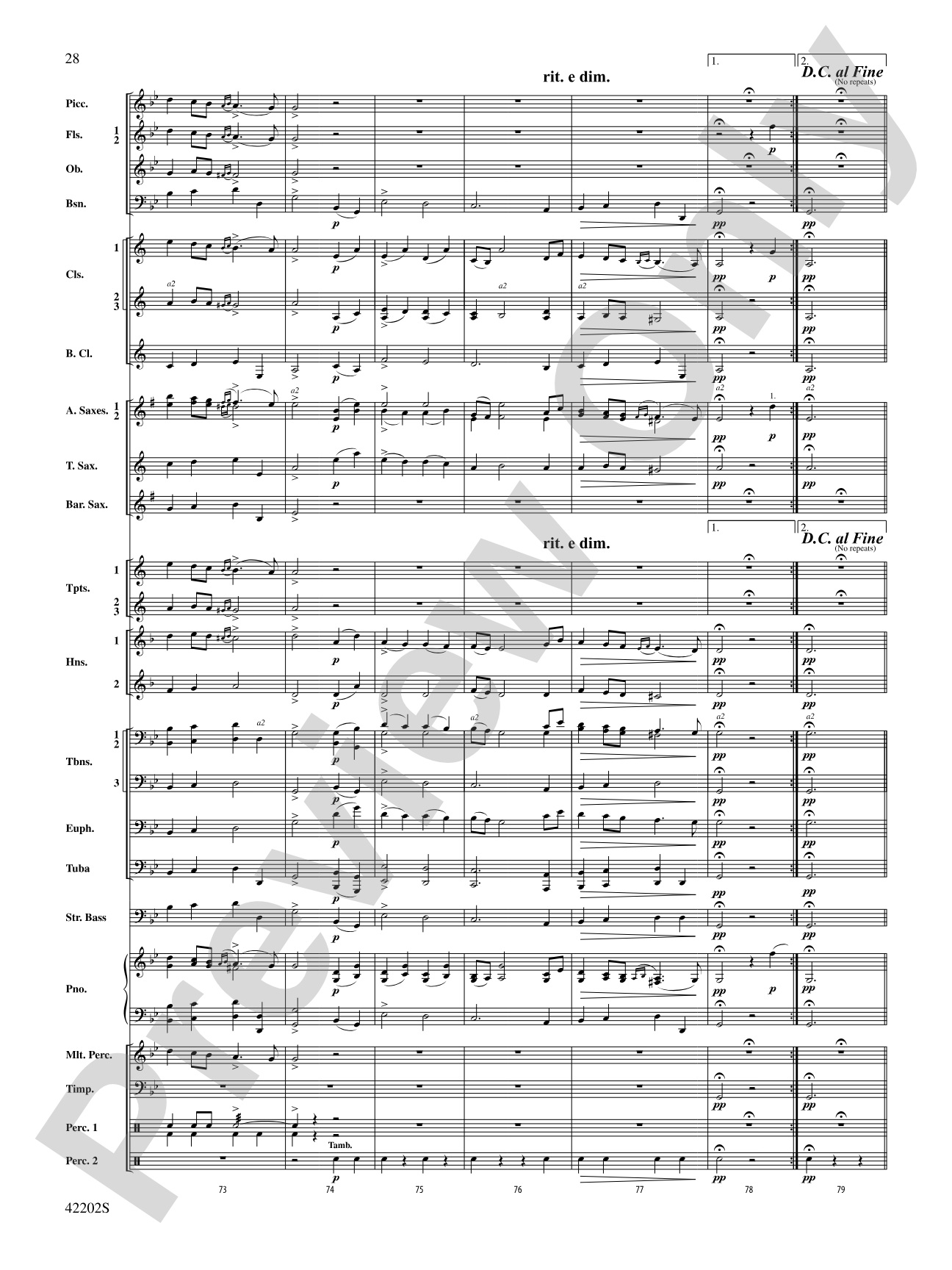 Air & Rigaudon: Concert Band Conductor Score & Parts
