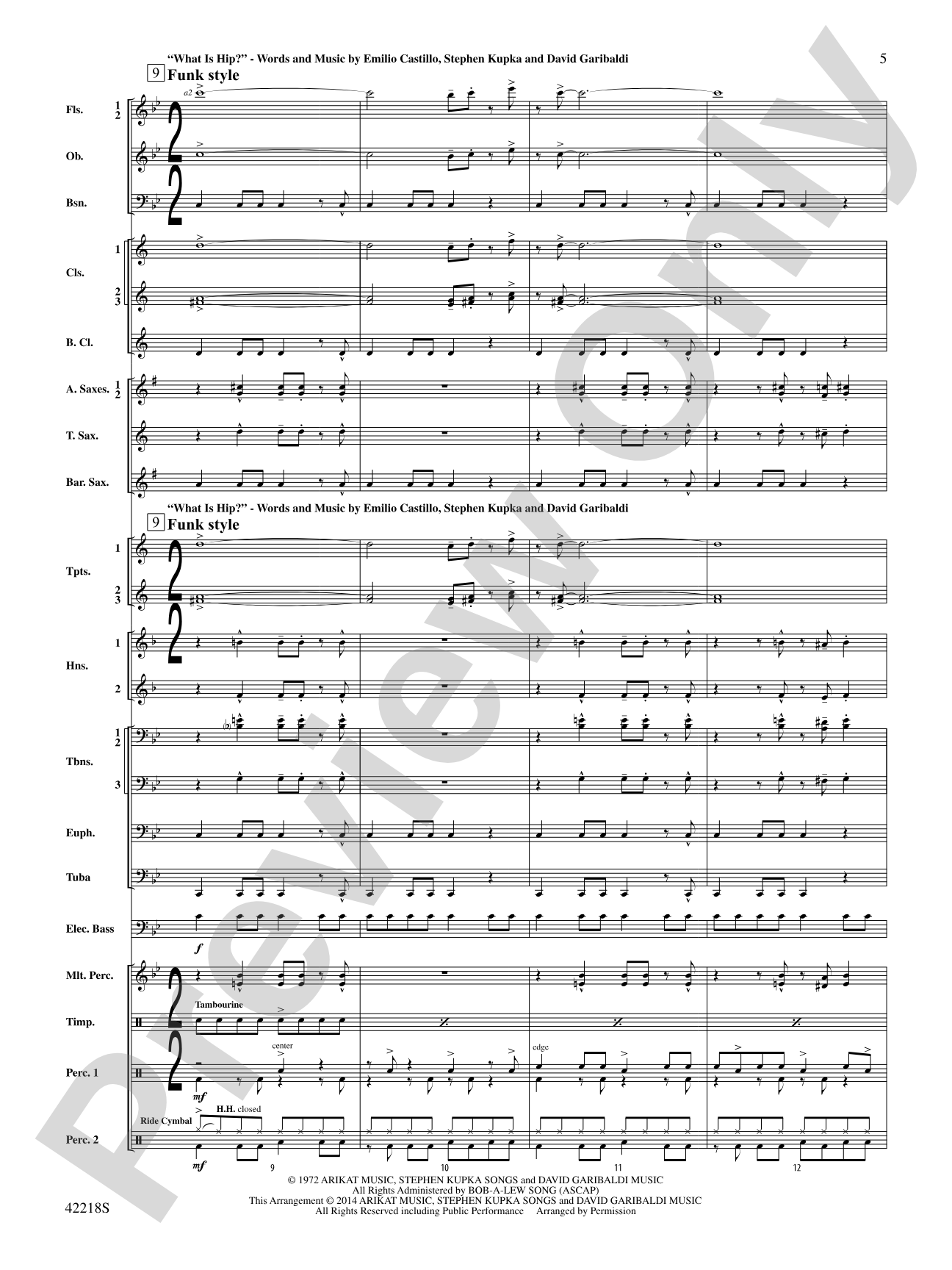 Tower of Power Greatest Hits: Concert Band Conductor Score & Parts