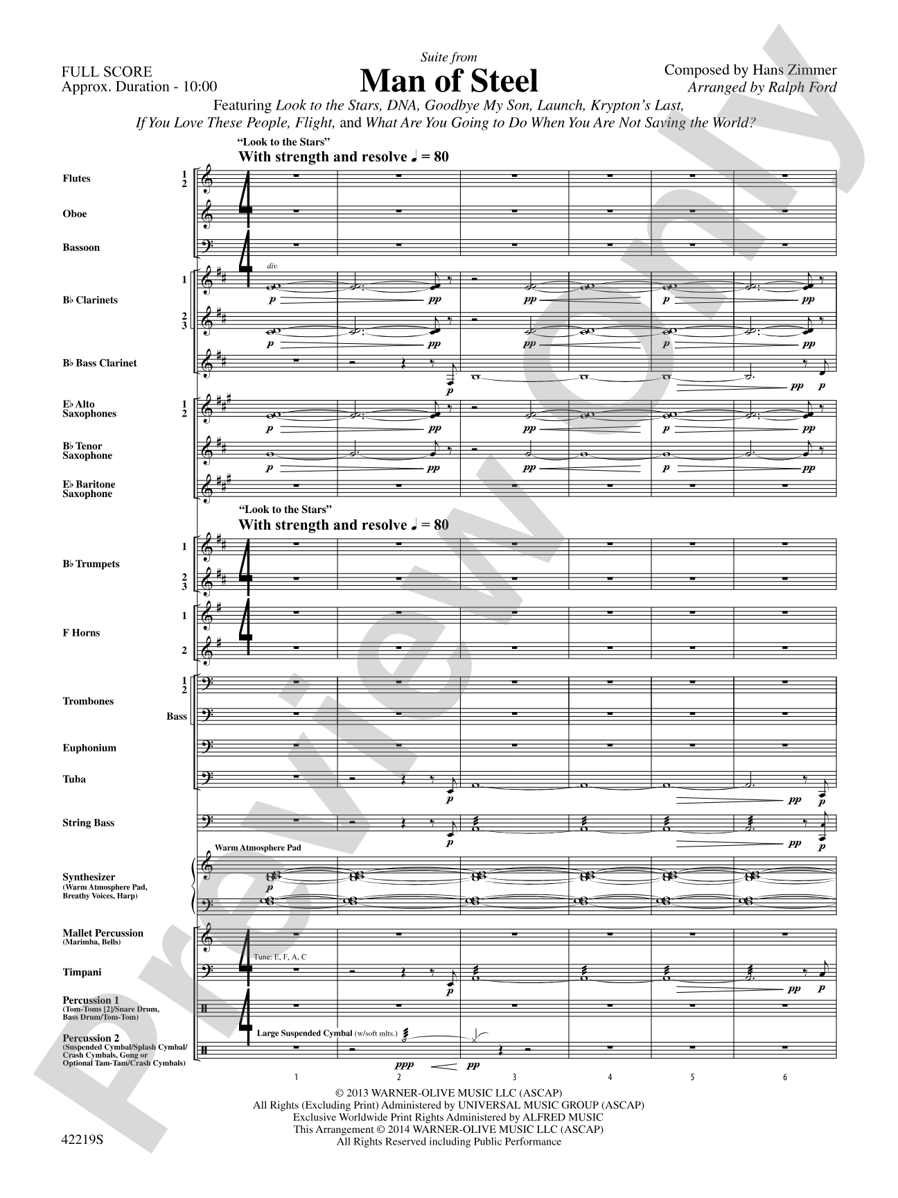 Man of Steel, Suite from: Concert Band Conductor Score & Parts
