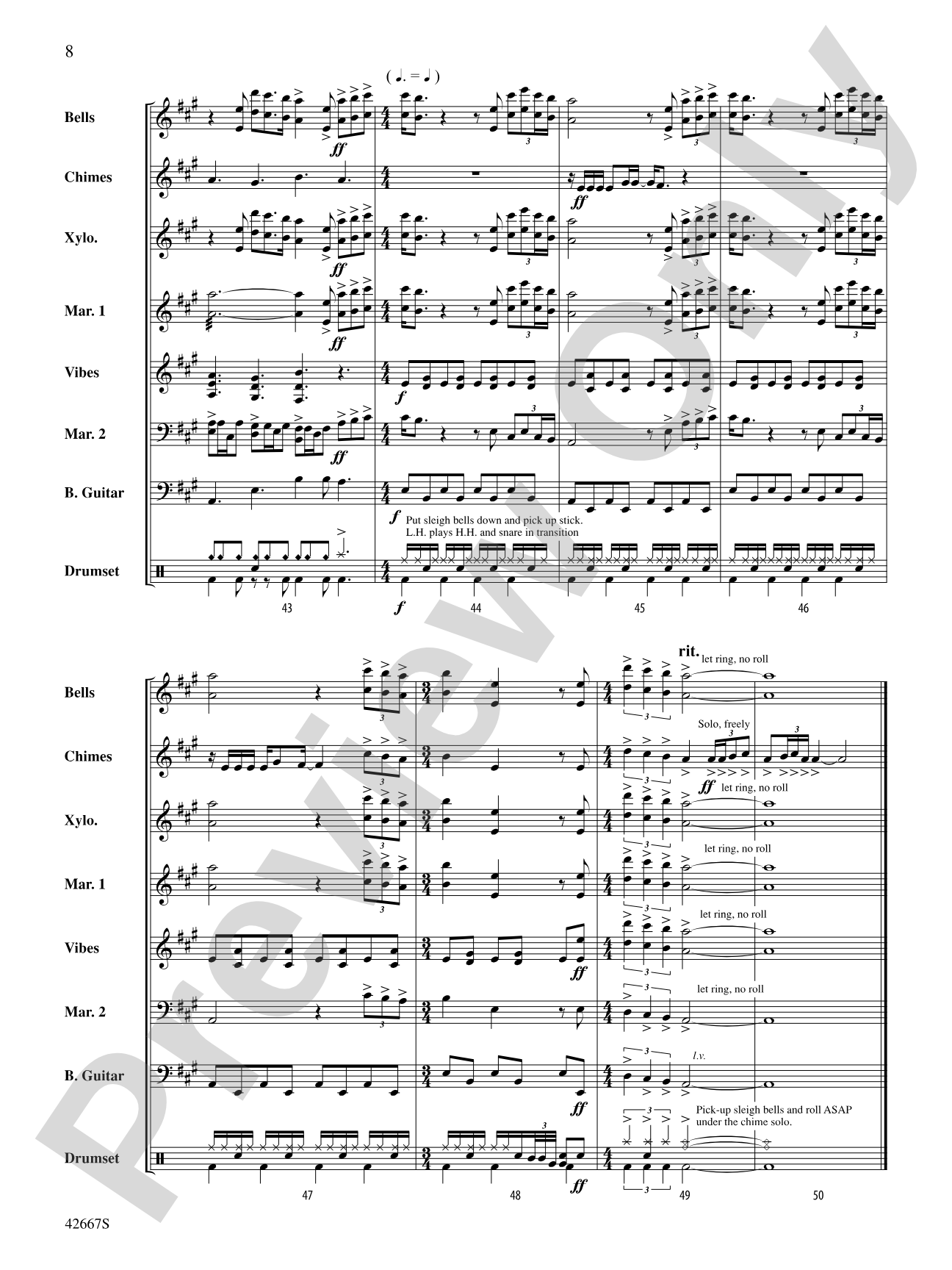 John Lennon Holiday Medley: Percussion Ensemble Conductor Score & Parts