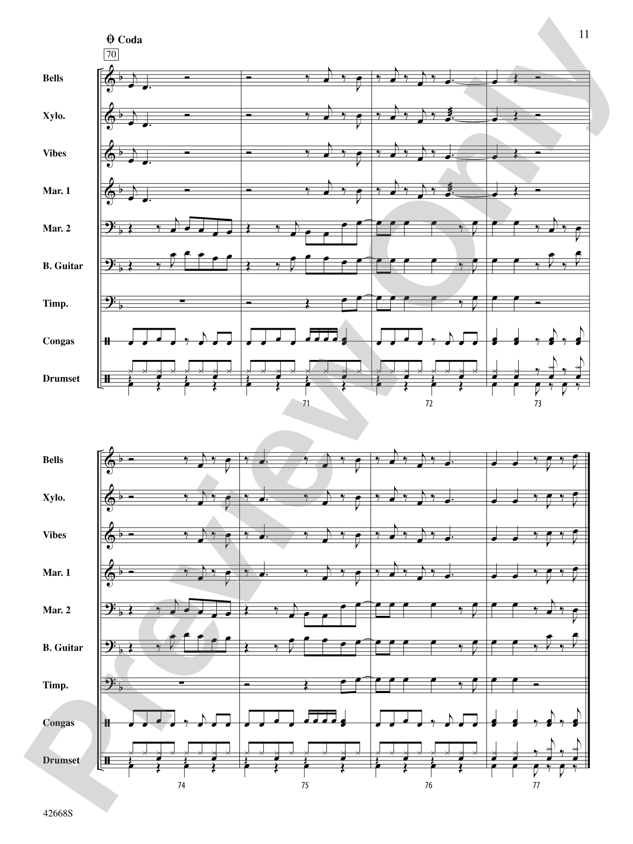 Locked Out of Heaven: Score