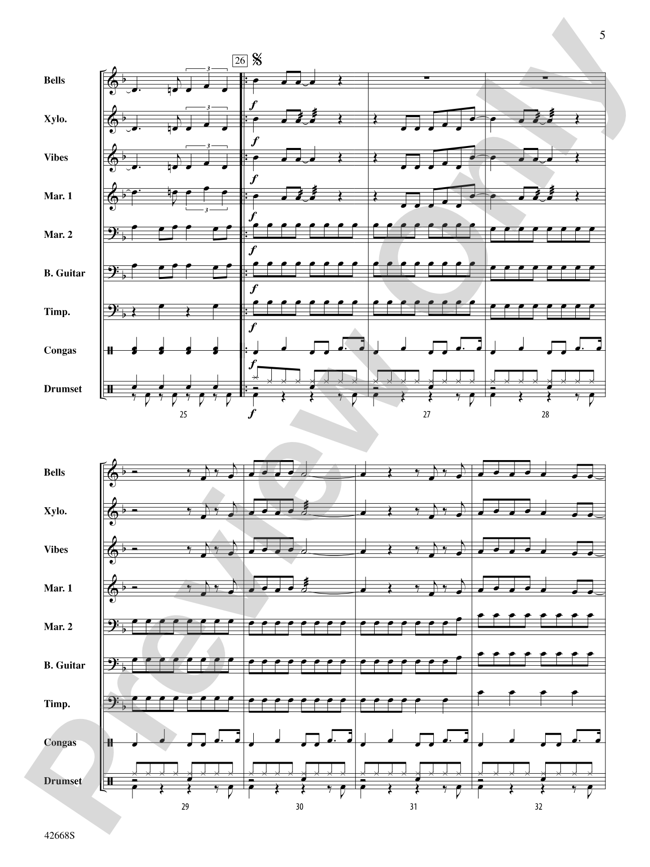 Locked Out of Heaven: Score