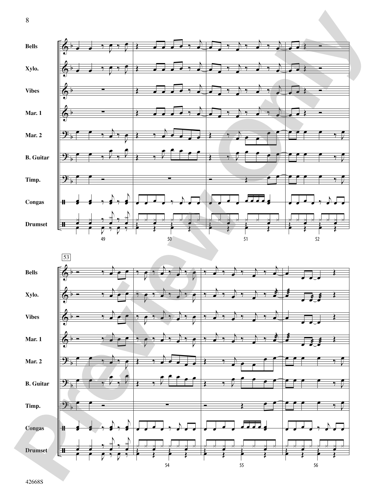 Locked Out of Heaven: Score