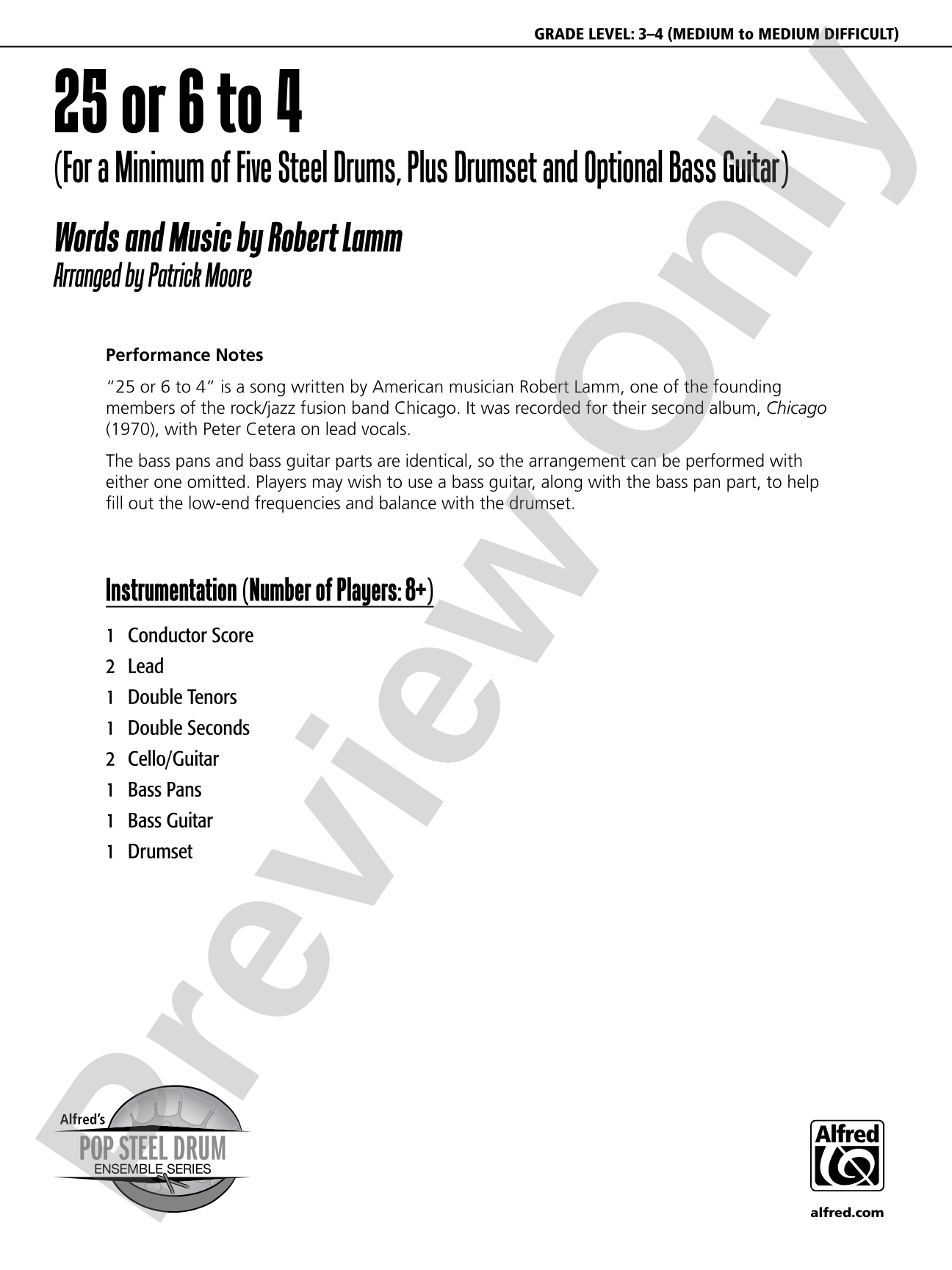 25 or 6 to 4: Steel Drum Conductor Score & Parts