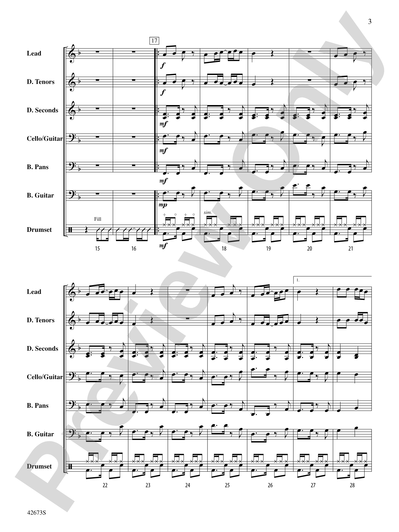 Chileno Bay: Steel Drum Conductor Score & Parts