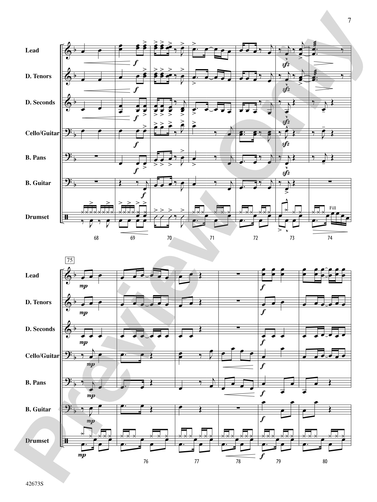Chileno Bay: Steel Drum Conductor Score & Parts