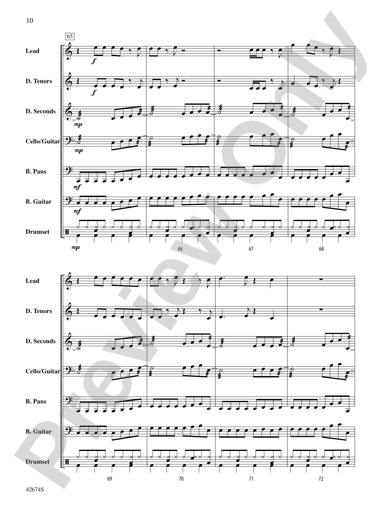 Don't Stop Believin': Steel Drum Conductor Score & Parts