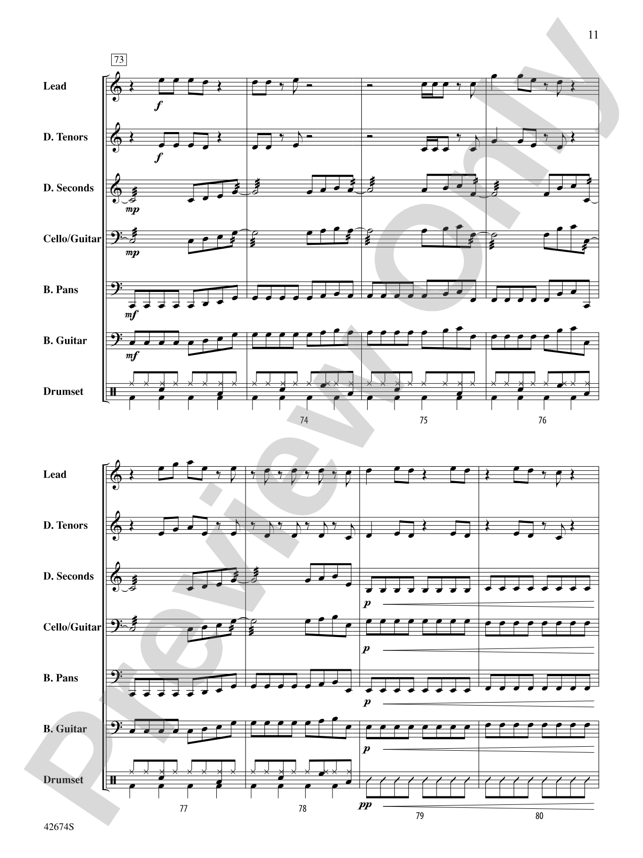 Don't Stop Believin': Steel Drum Conductor Score & Parts
