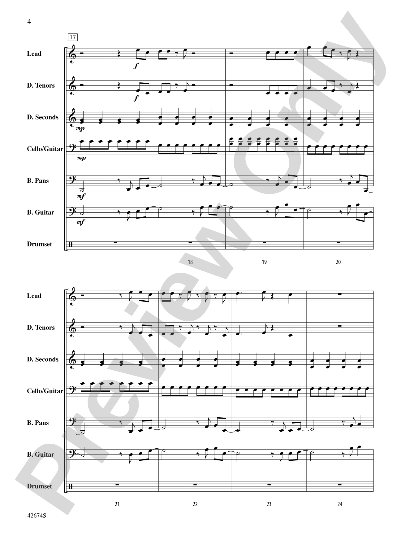 Don't Stop Believin': Steel Drum Conductor Score & Parts