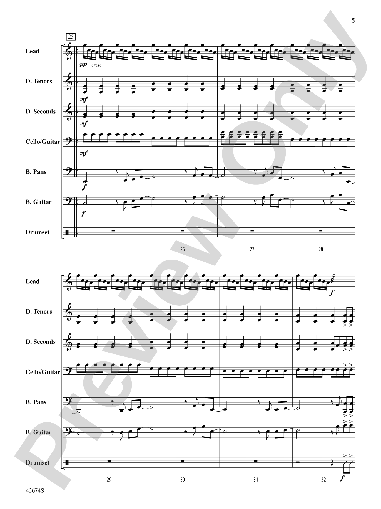 Don't Stop Believin': Steel Drum Conductor Score & Parts