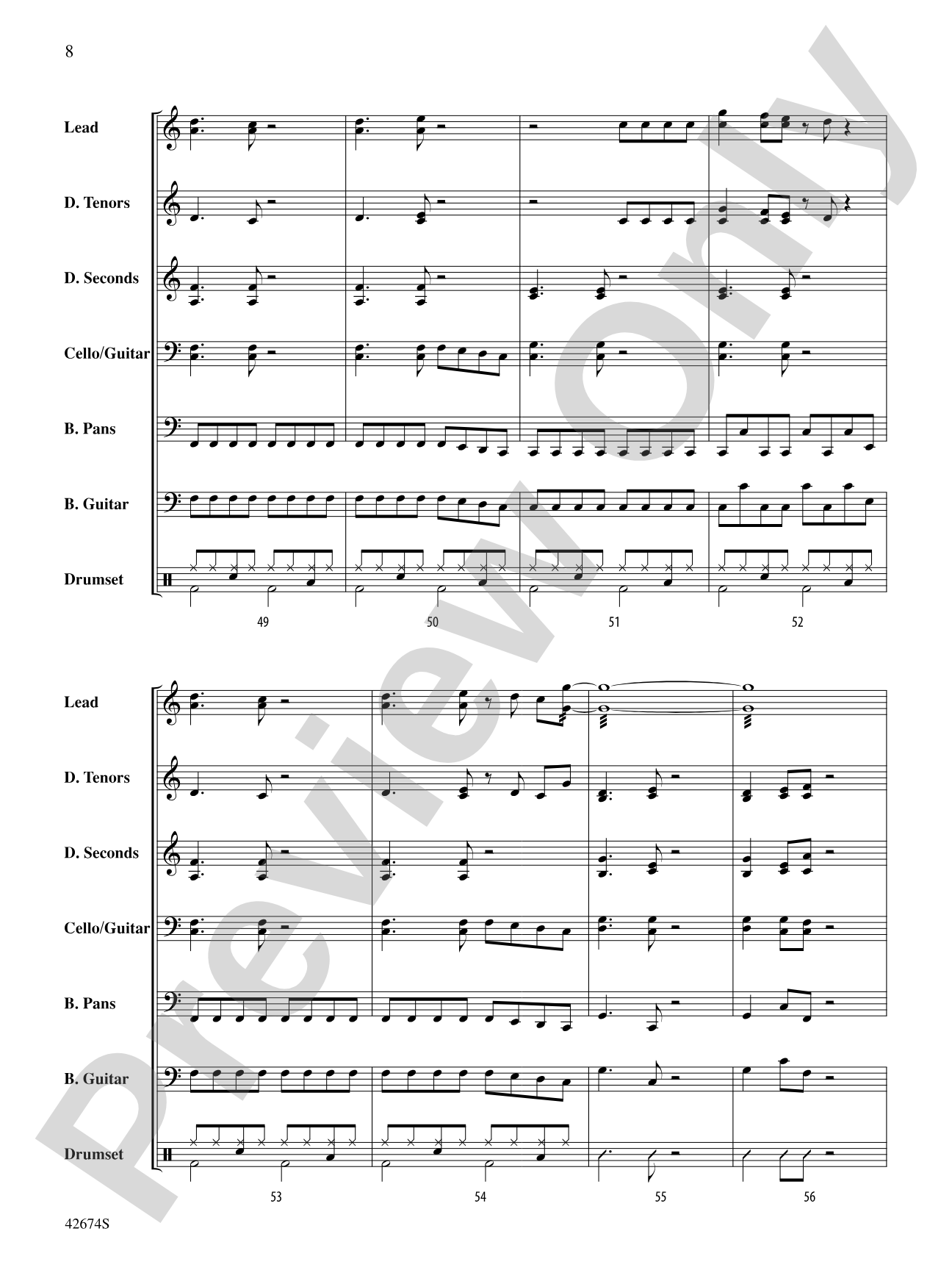 Don't Stop Believin': Steel Drum Conductor Score & Parts