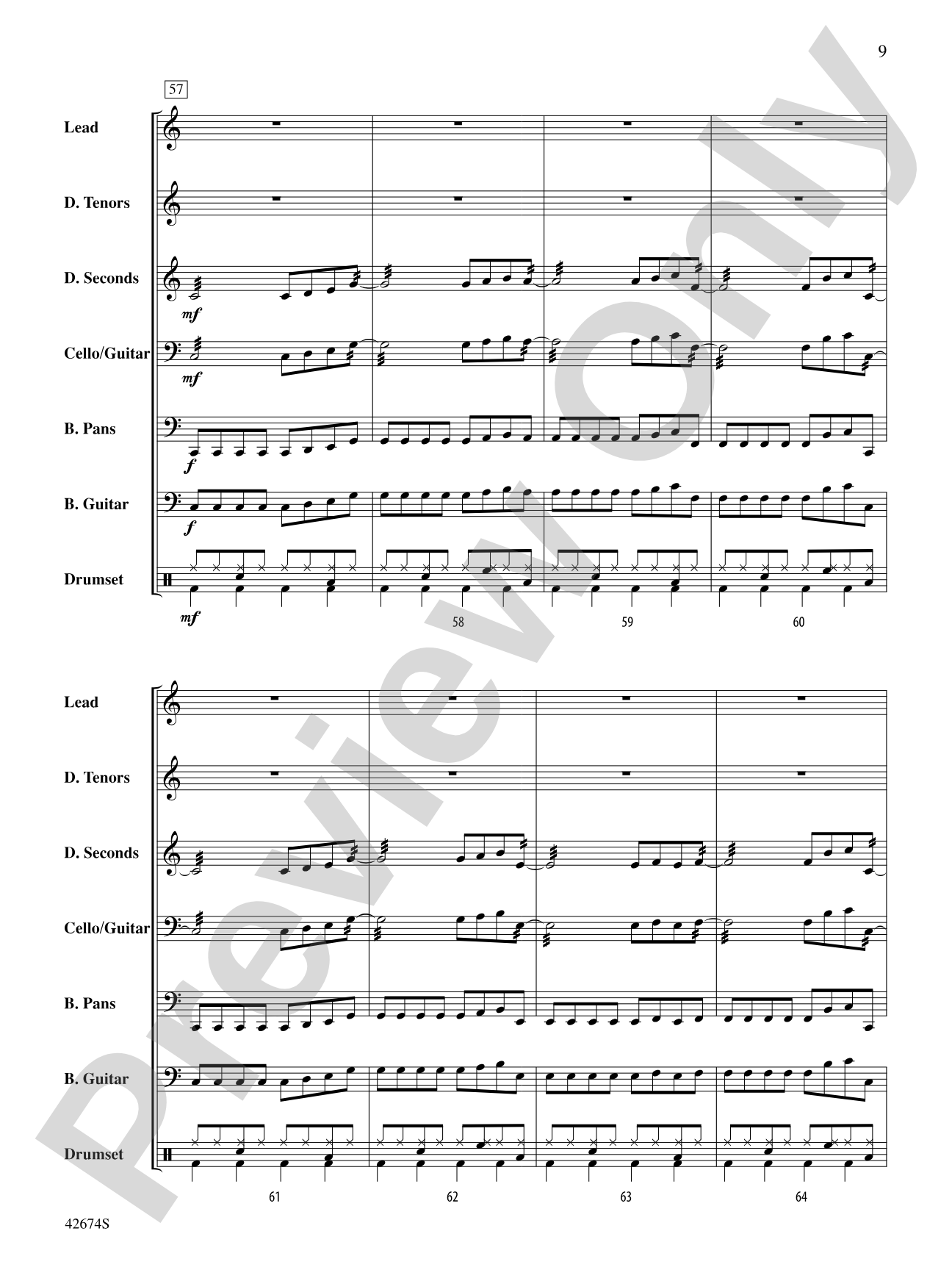 Don't Stop Believin': Steel Drum Conductor Score & Parts
