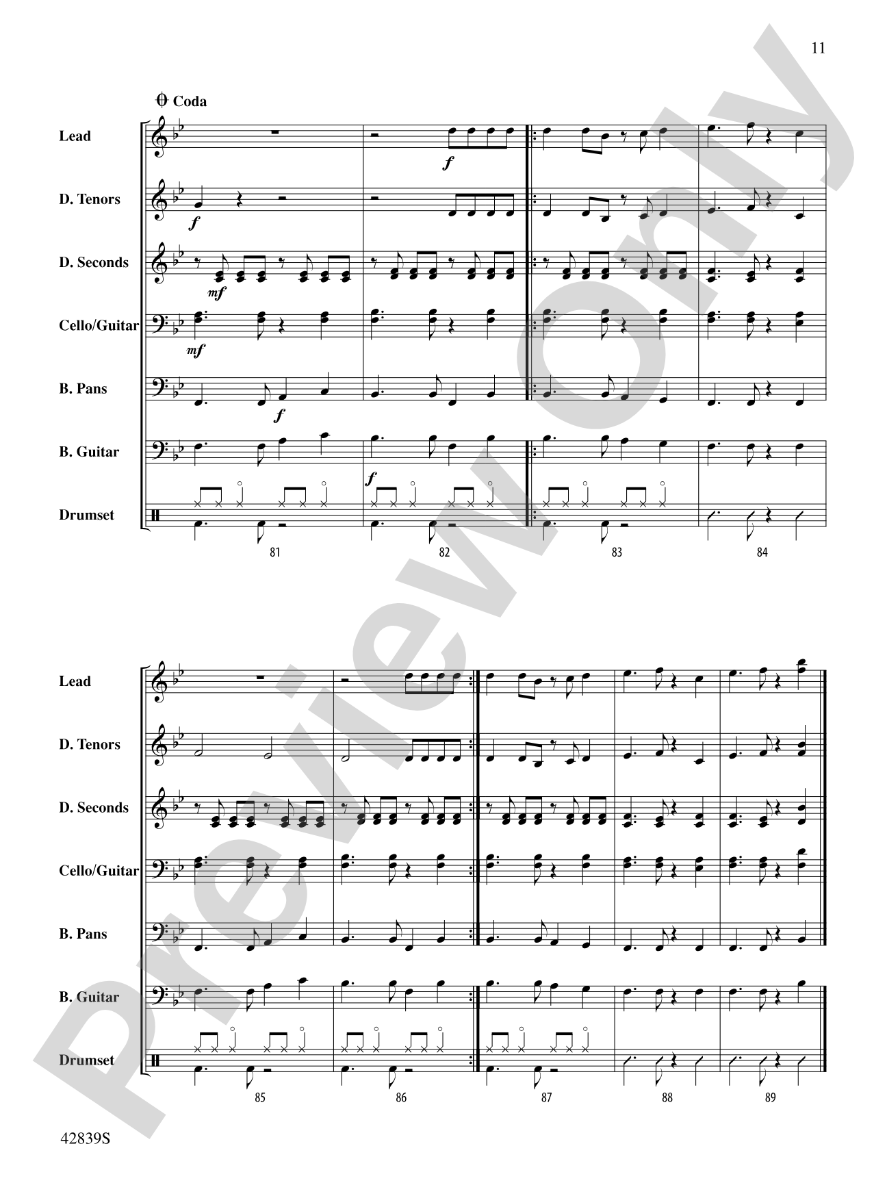 Tribute to Spree Simon: Steel Drum Conductor Score & Parts