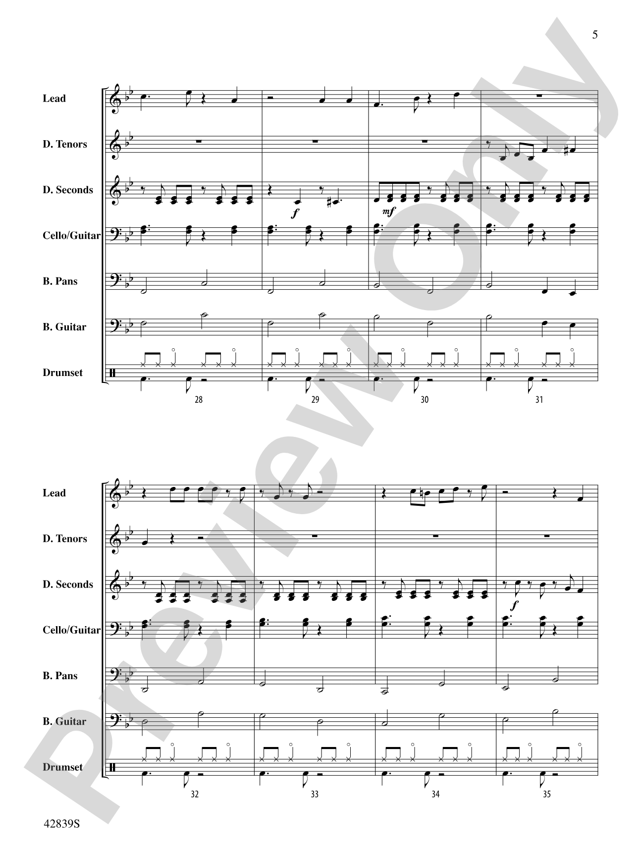 Tribute to Spree Simon: Steel Drum Conductor Score & Parts