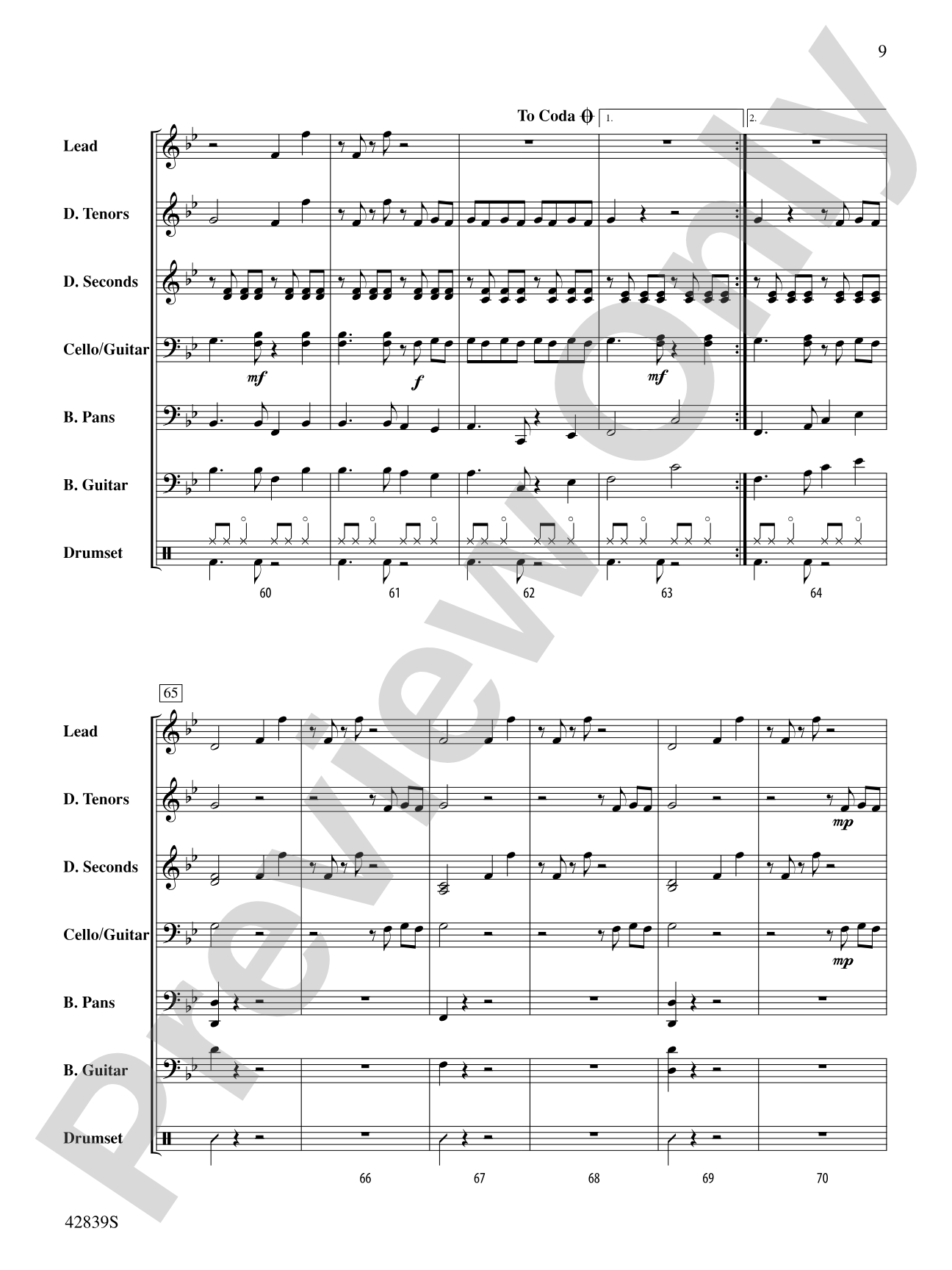 Tribute to Spree Simon: Steel Drum Conductor Score & Parts