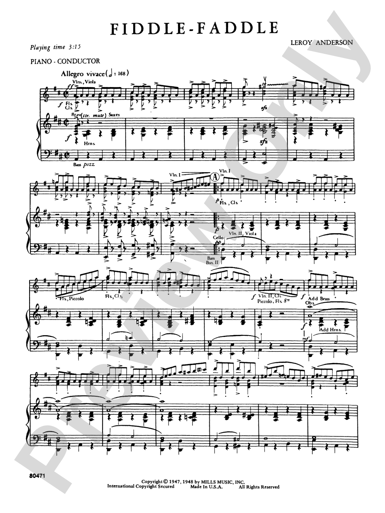 Fiddle-Faddle: Full Orchestra Conductor Score & Parts