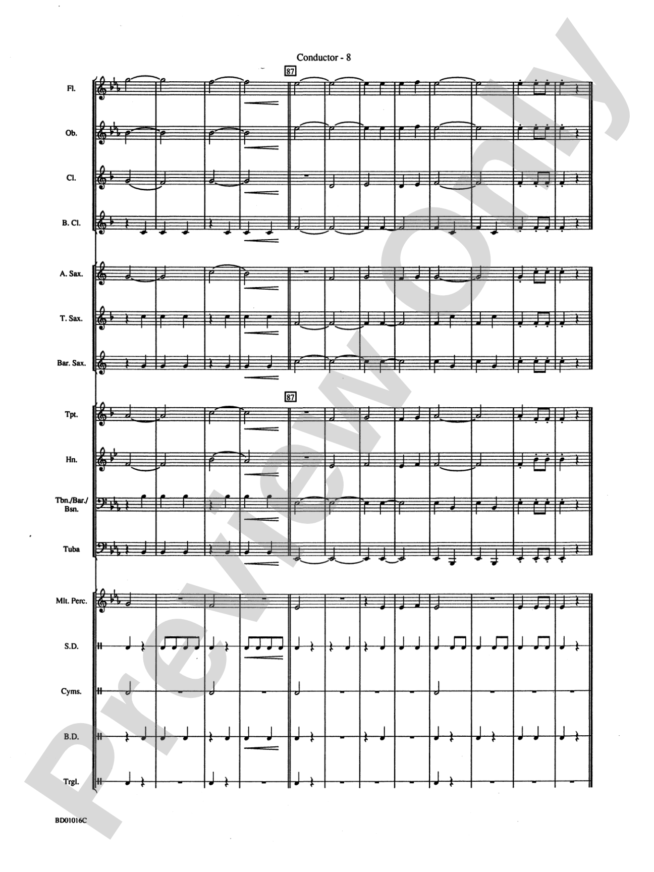 Battle Creek March: Concert Band Conductor Score & Parts