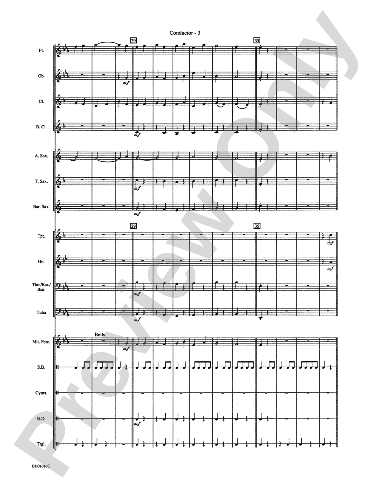 Battle Creek March: Concert Band Conductor Score & Parts