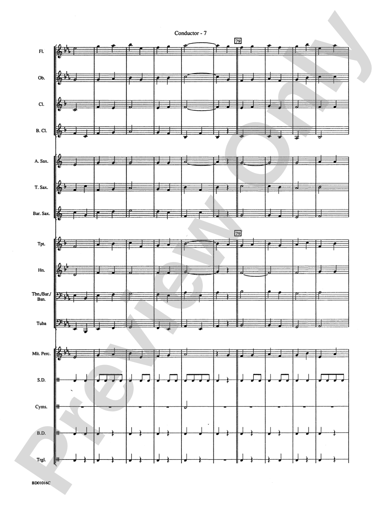 Battle Creek March: Concert Band Conductor Score & Parts