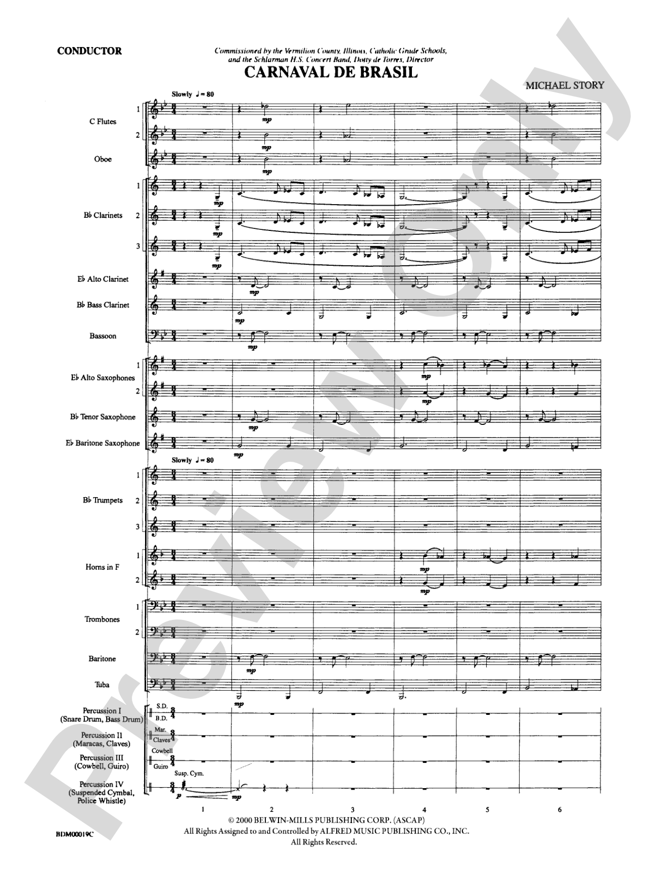 Carnaval de Brasil: Concert Band Conductor Score & Parts