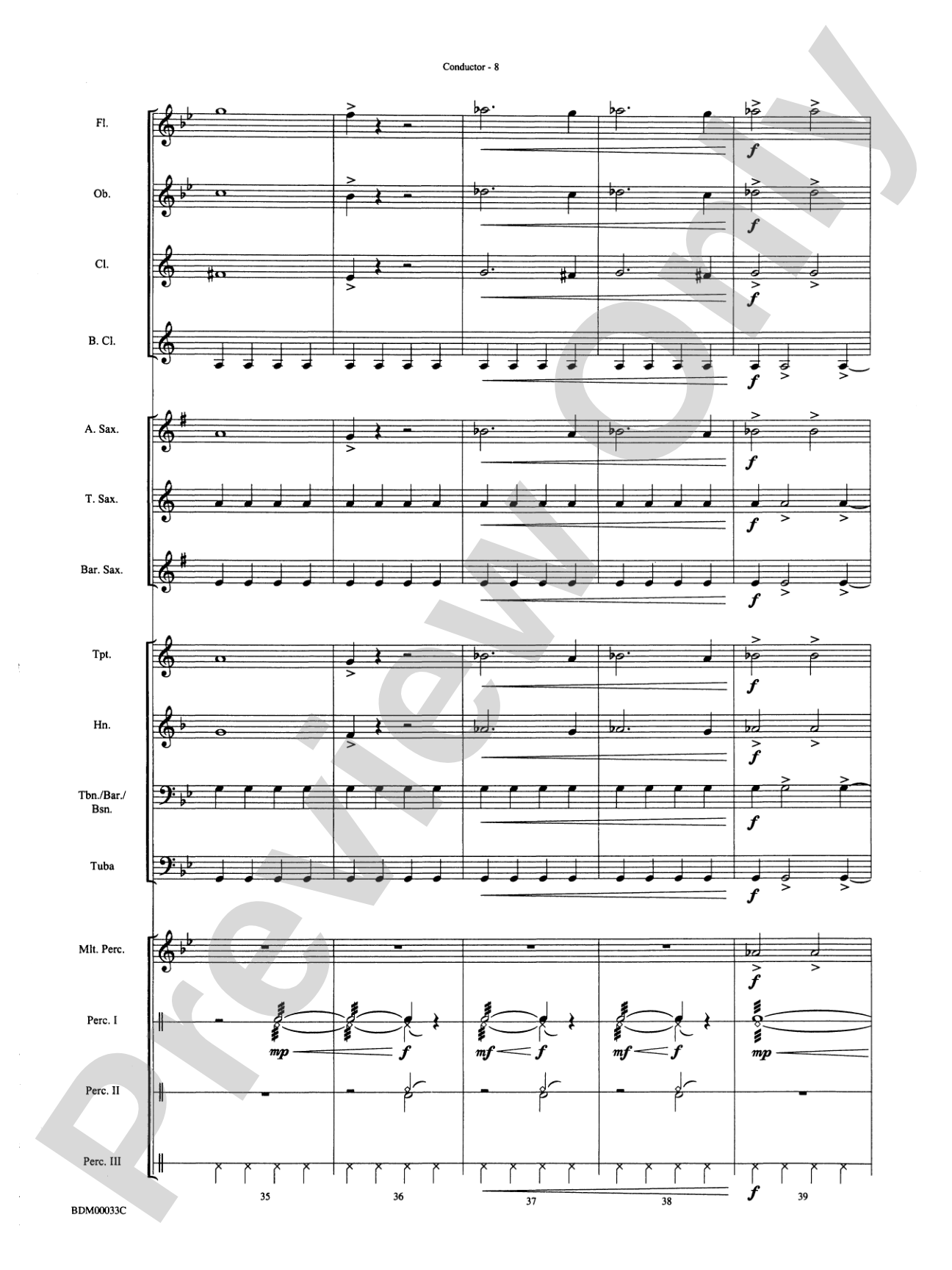 Thunderstorms: Concert Band Conductor Score & Parts