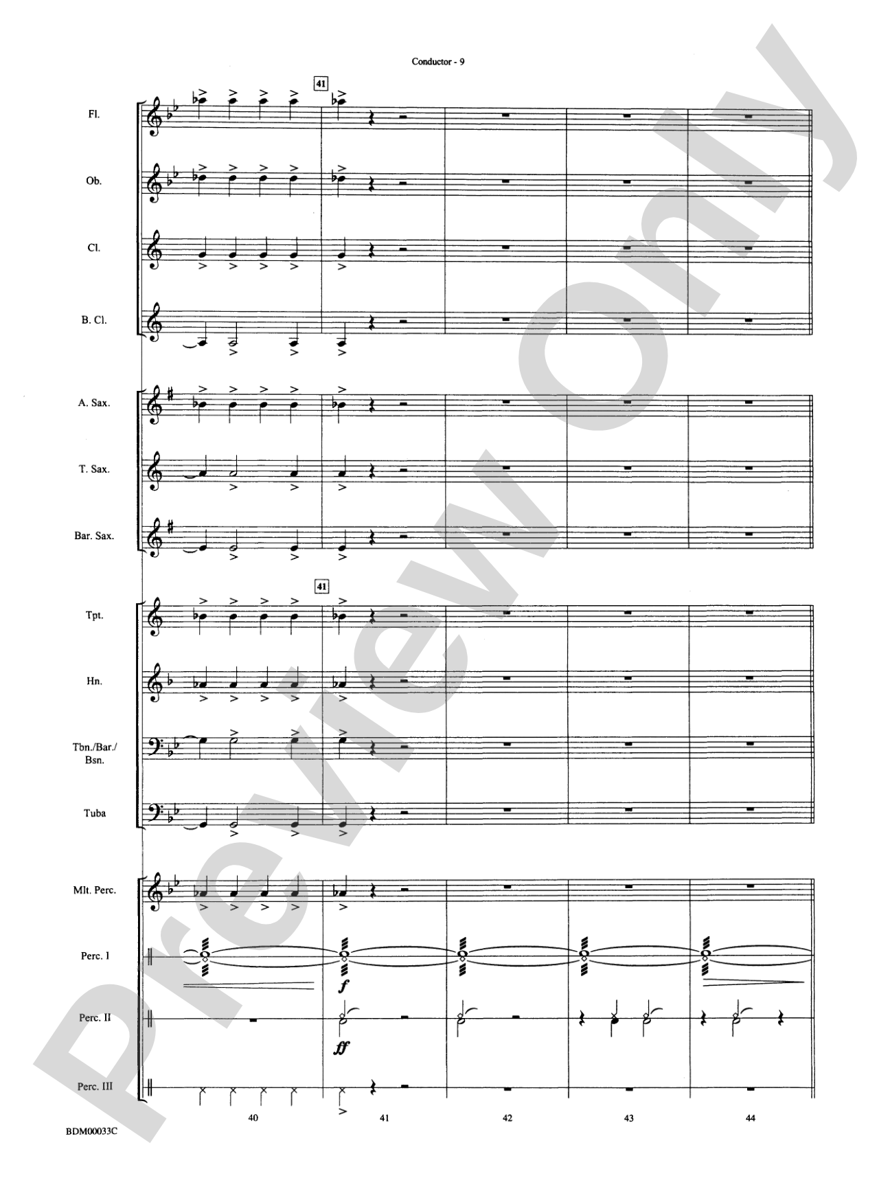 Thunderstorms: Concert Band Conductor Score & Parts