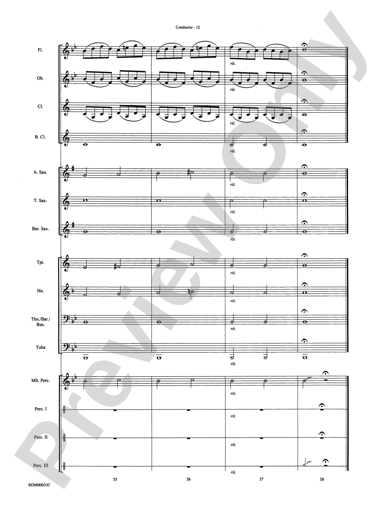 Thunderstorms: Concert Band Conductor Score & Parts