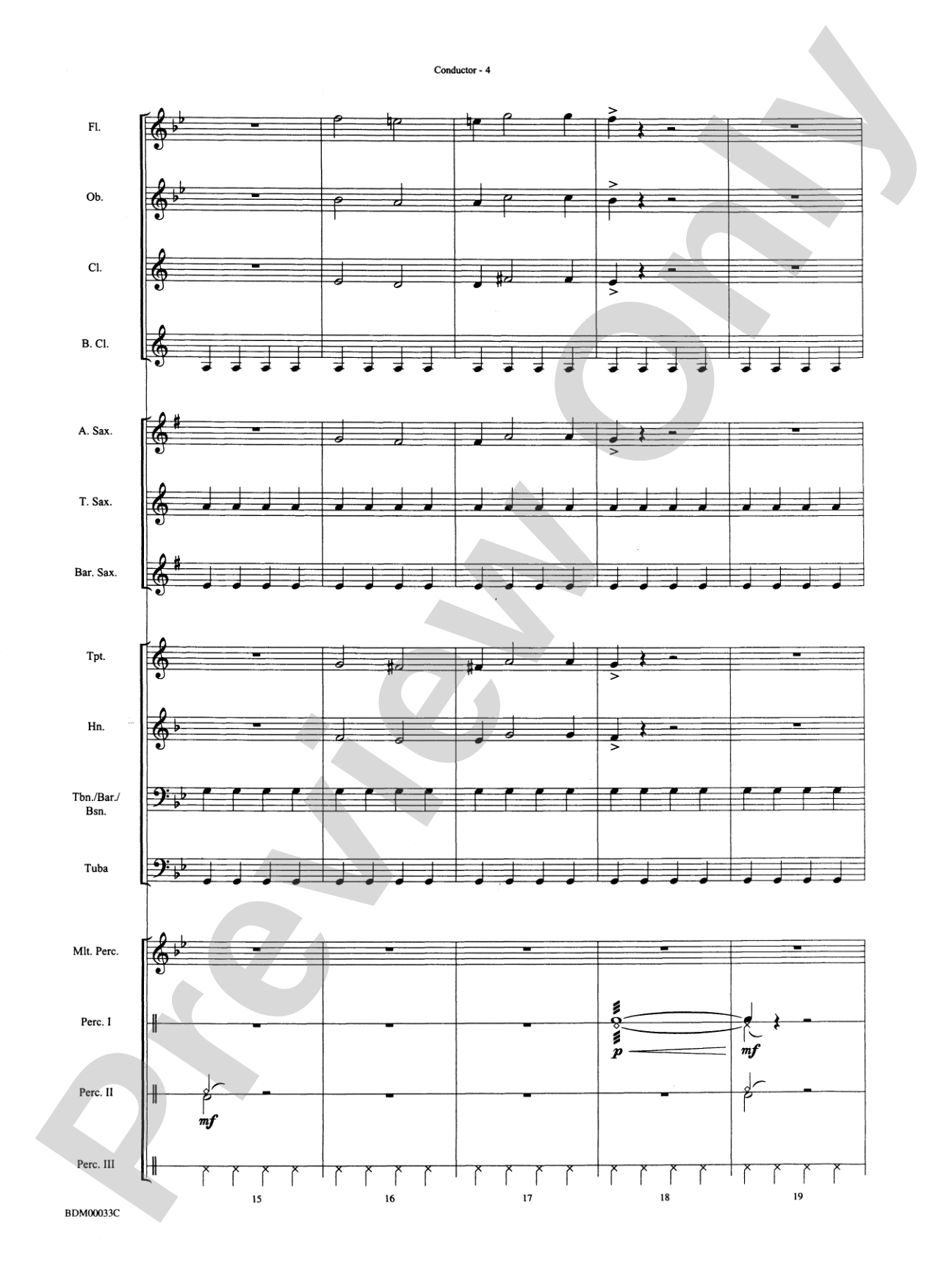 Thunderstorms: Concert Band Conductor Score & Parts