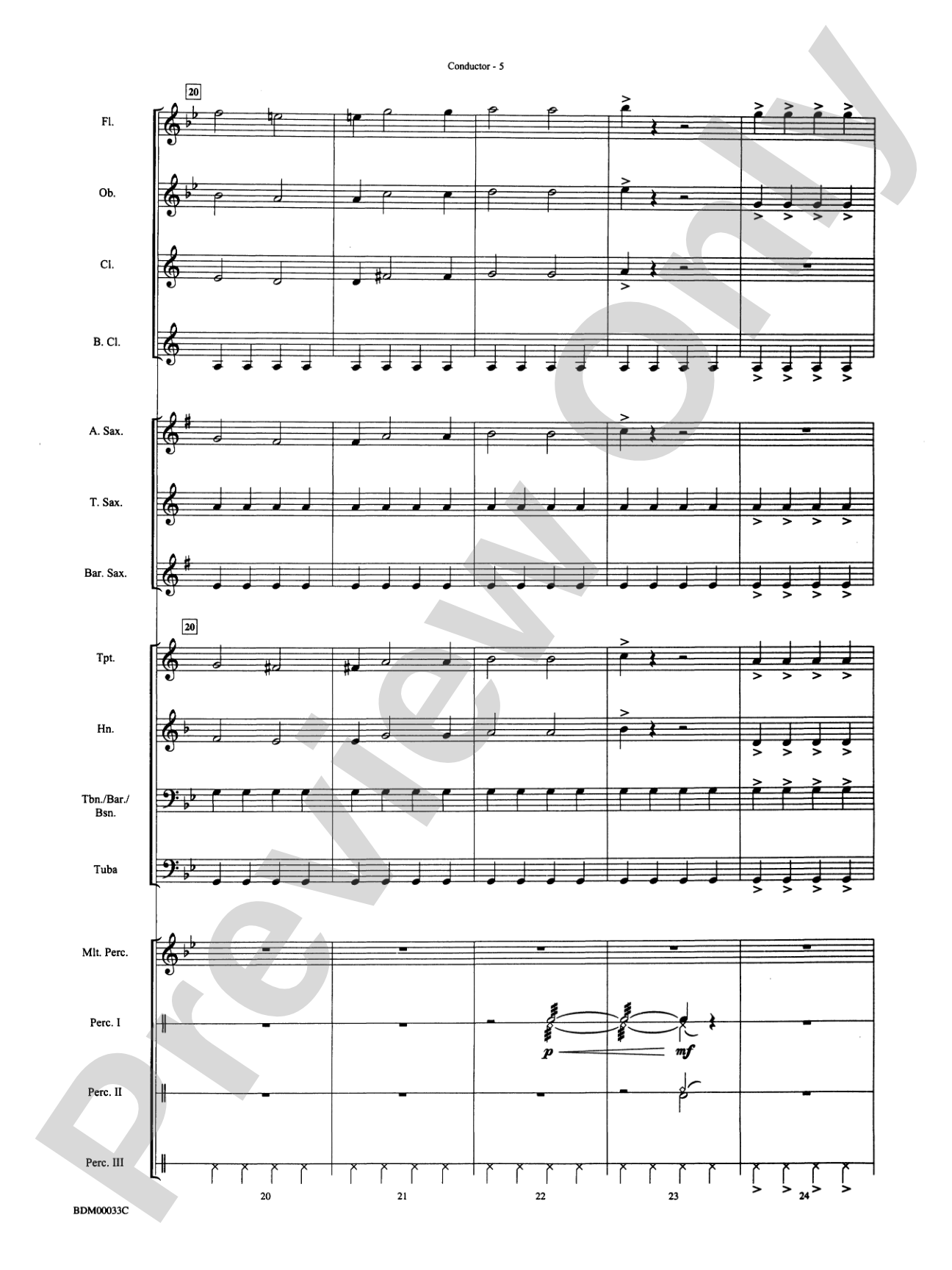 Thunderstorms: Concert Band Conductor Score & Parts