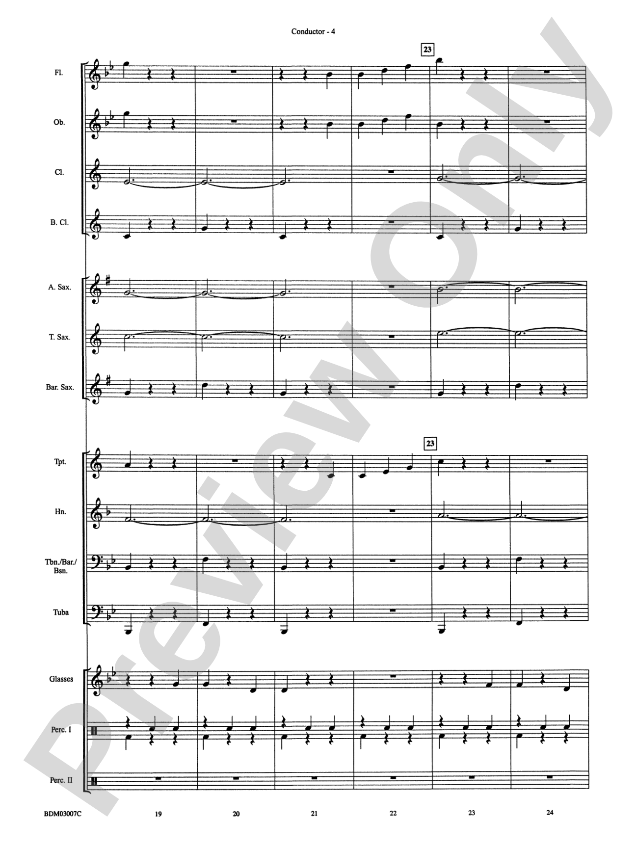 Waltz for Band and Water Glasses (with Apologies to Johann Strauss): Concert Band Conductor Score & Parts