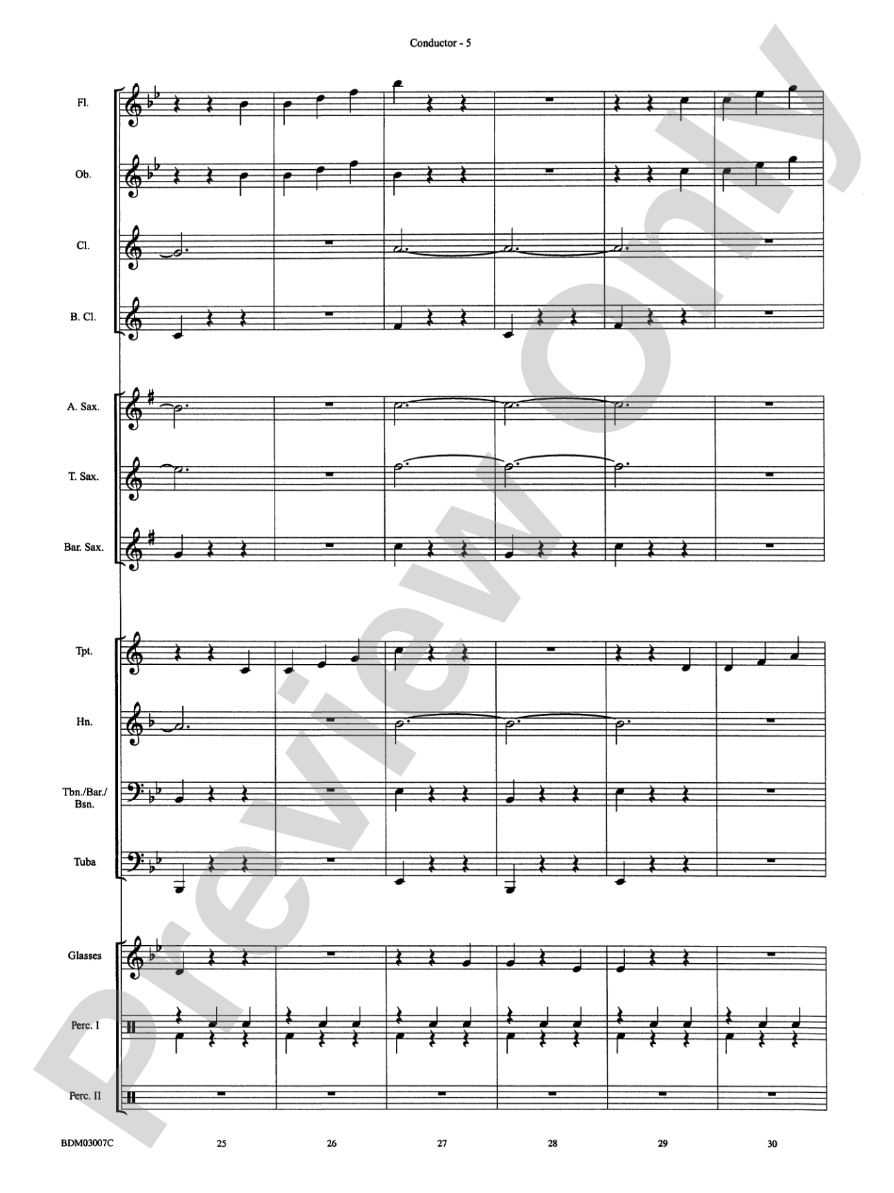 Waltz for Band and Water Glasses (with Apologies to Johann Strauss): Concert Band Conductor Score & Parts