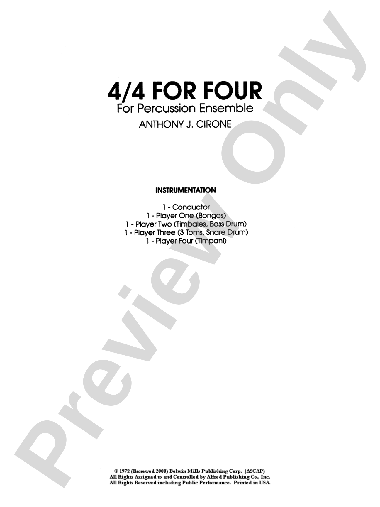 4/4 for Four: Score