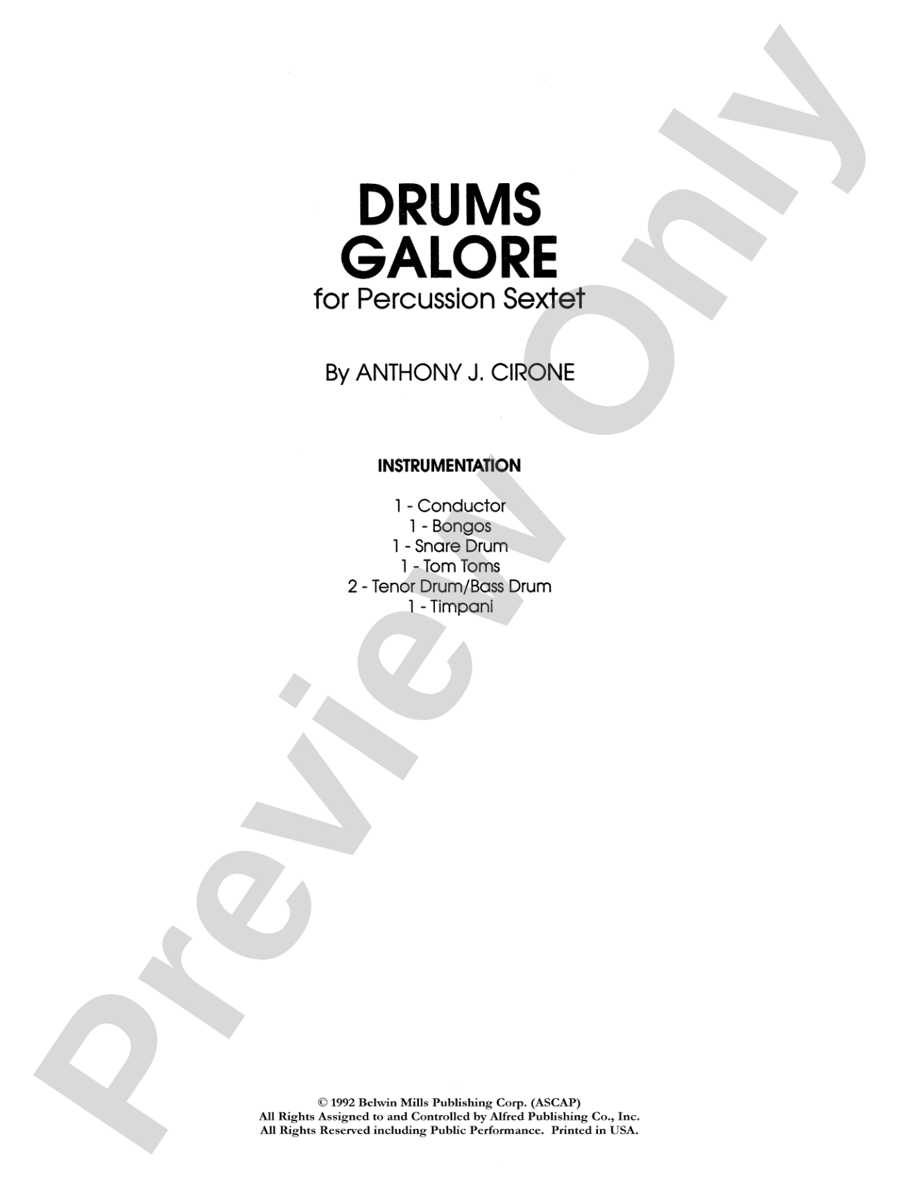 Drums Galore: Percussion Ensemble Book