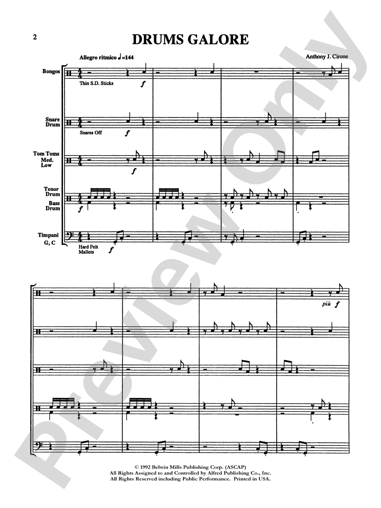 Drums Galore: Percussion Ensemble Book