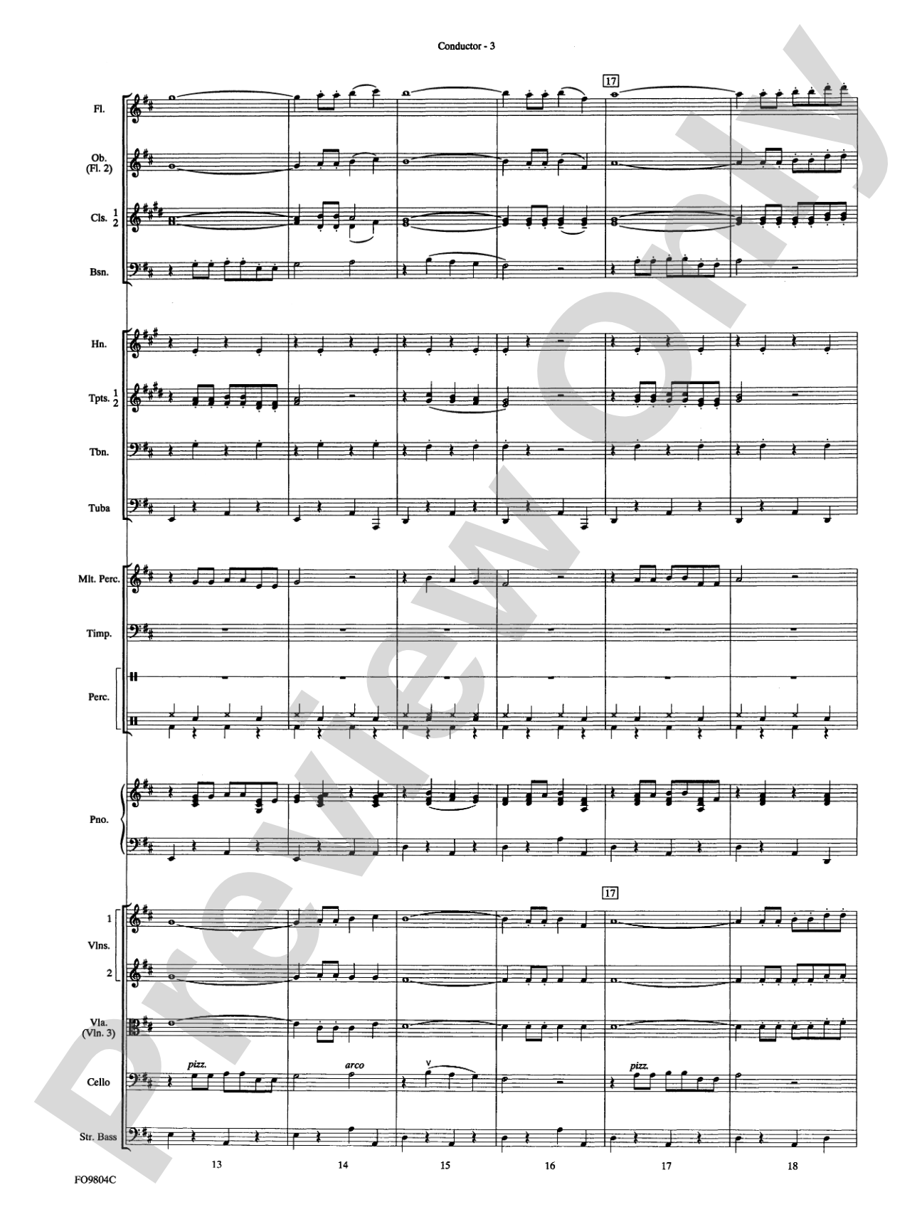 The Chicken Dance: Full Orchestra Conductor Score & Parts