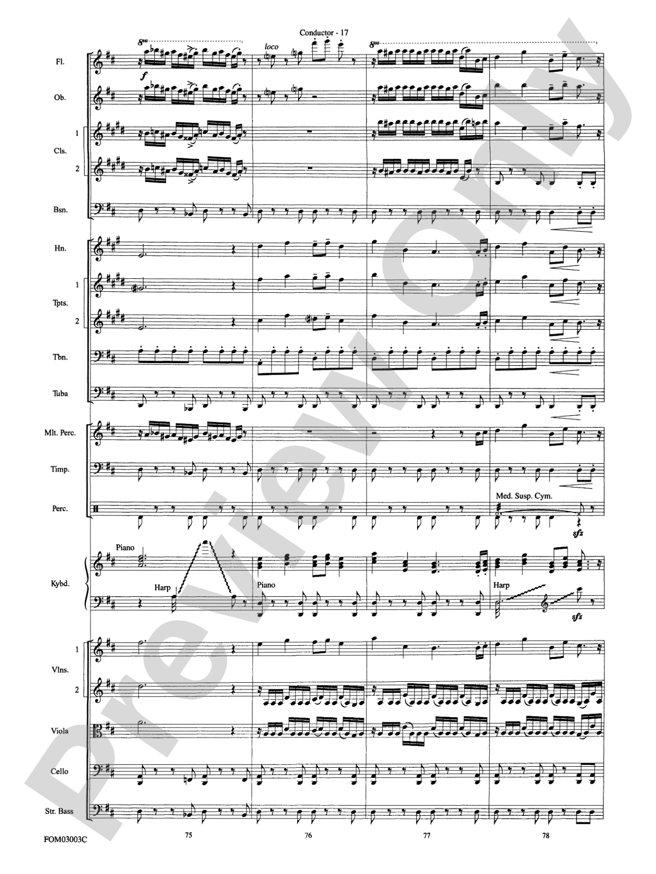Harry Potter and the Chamber of Secrets, Themes from: Full Orchestra Conductor Score & Parts