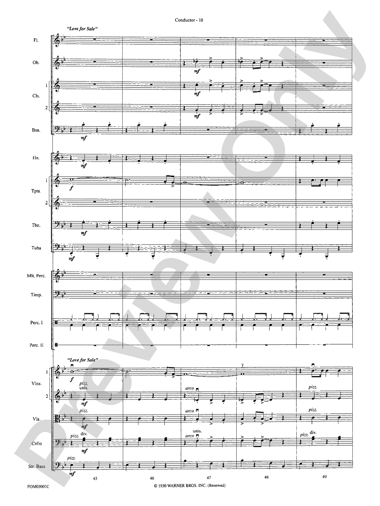 Cole Porter Classics: Full Orchestra Conductor Score & Parts